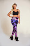 Purple Stained High Waist Leggins